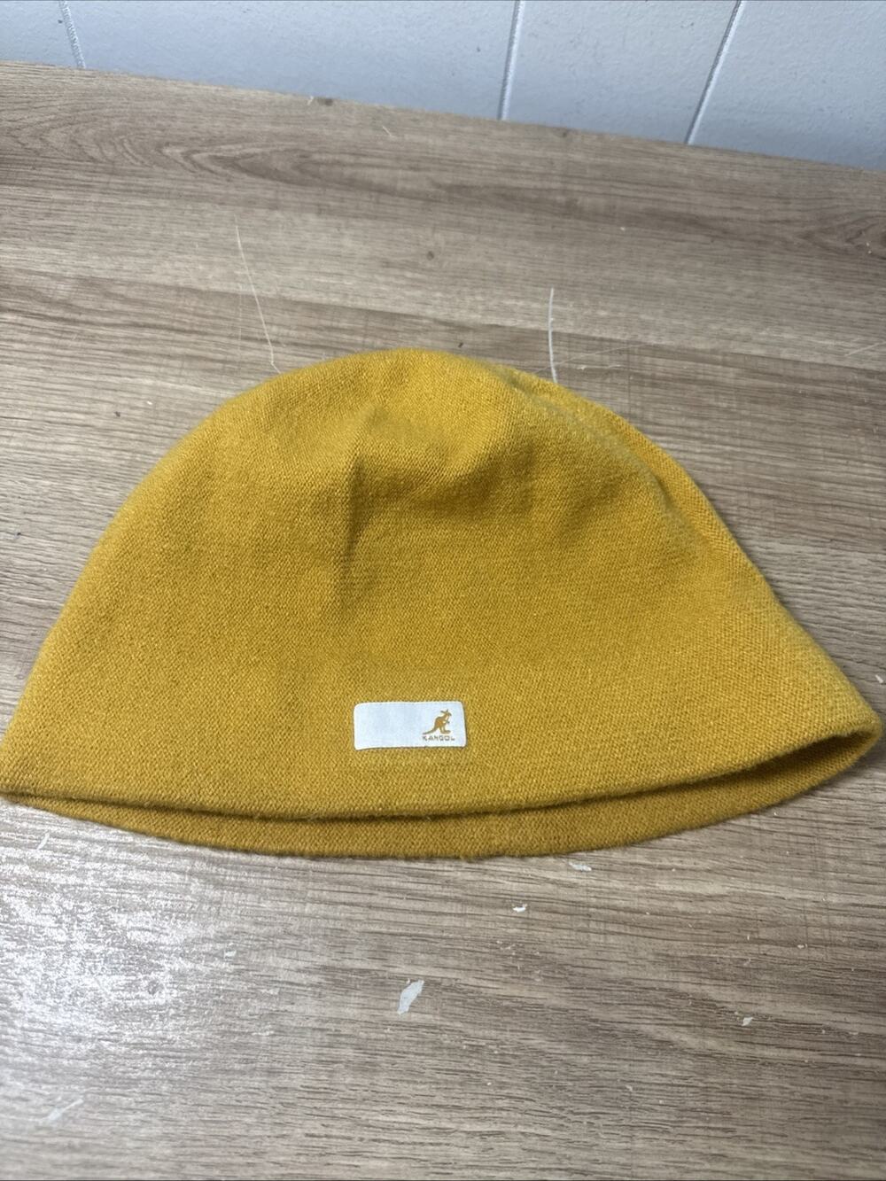 Vintage Kangol Stretch Skullcap Beanie Mustard Yellow L/XL Q2